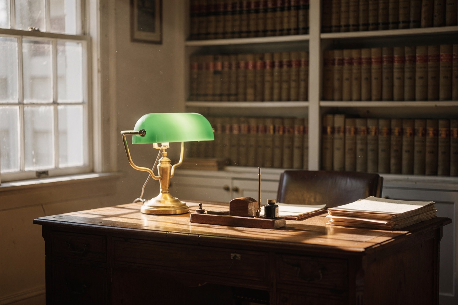 The firm's office in late afternoon light